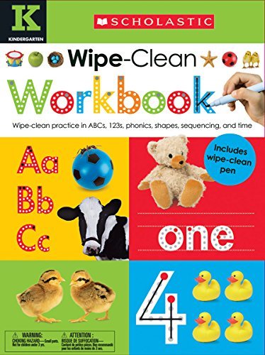 Wipe-Clean Workbook In ABCs,123s, Phonics, Shapes, Sequencing, And Time